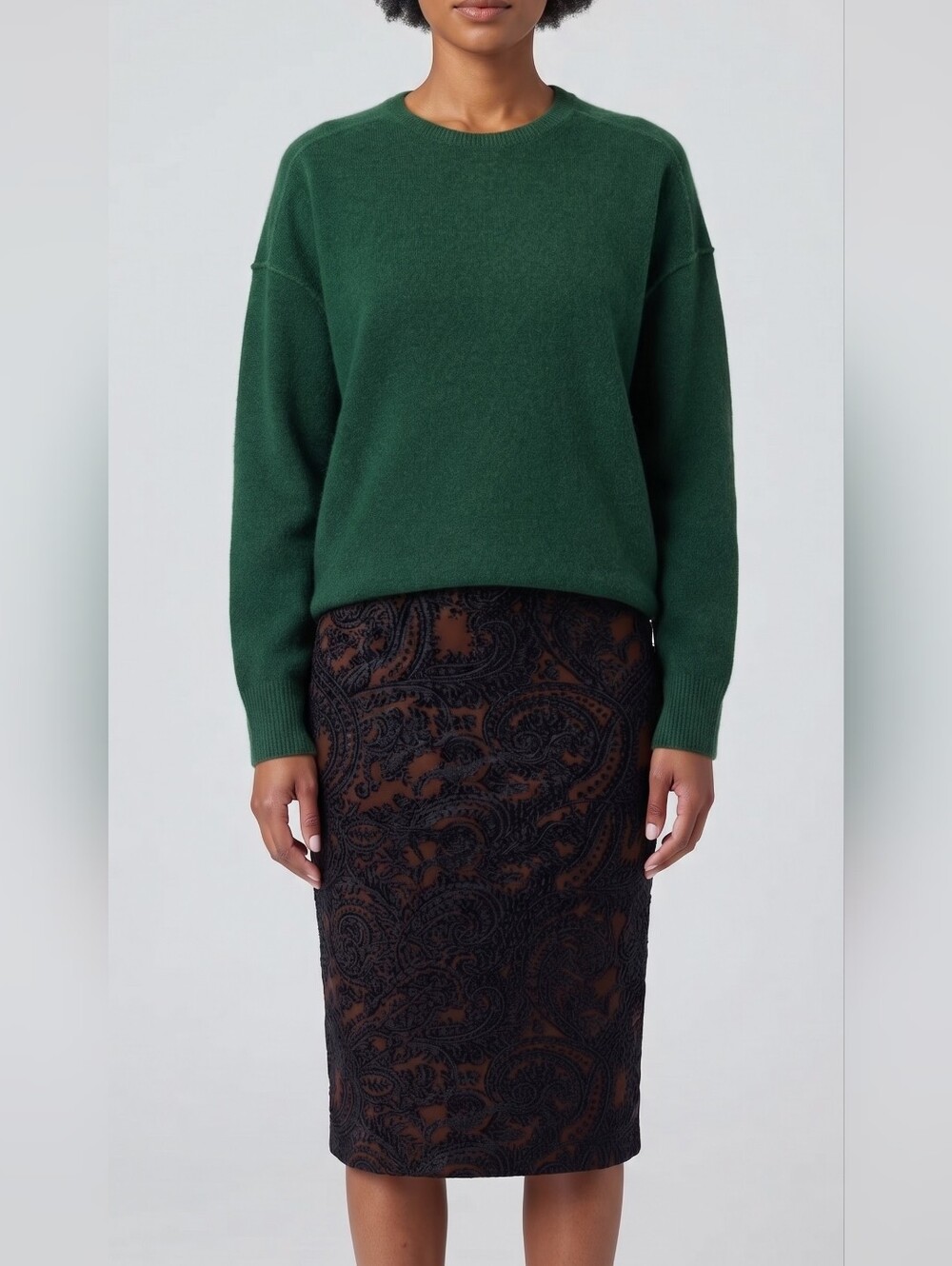 Free People - Luna Pullover Sweater OB59185 | Forest Pine Heather Green | XS